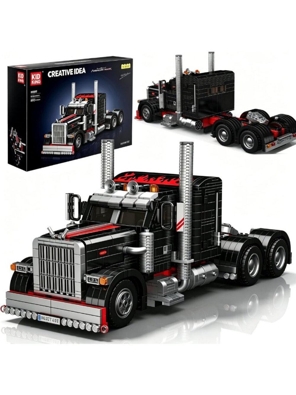 Large Semi Truck Building Set - 1814 Pcs Trailer Model for Ages 14+ | Fun STEM